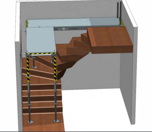Oxford StairSpan mobil trappe platform, SPS, til arbejde over trapper eller lignende, Compact model 199.5 cm