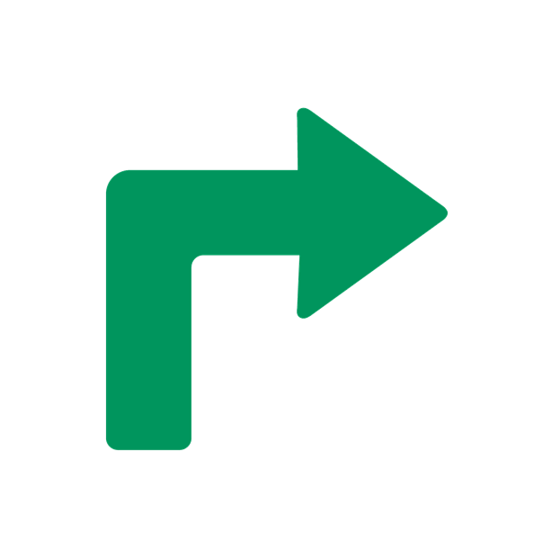 10 stk. Højrevendte til rute- og gulvmarkering, 200 x 200 mm. Grøn