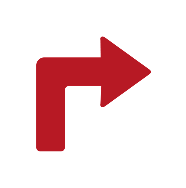 10 stk. Højrevendte til rute- og gulvmarkering, 200 x 200 mm. Rød