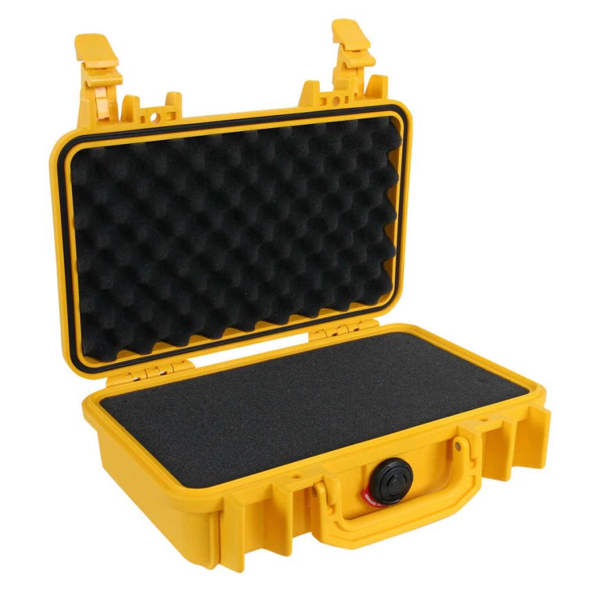 PELI&trade; 1170 Case, Professionel vandtæt og støvtæt case i slagfast plast, med plukskum (268 x 153 x 80 mm) Gul