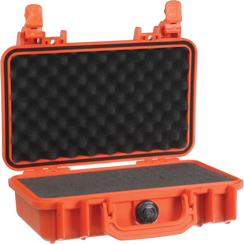 PELI&trade; 1170 Case, Professionel vandtæt og støvtæt case i slagfast plast, med plukskum (268 x 153 x 80 mm) Orange