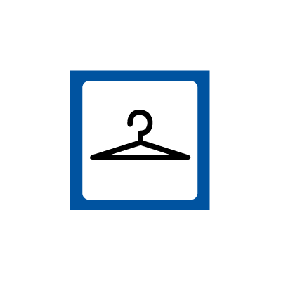 Garderobe symbol - Plast 100x100 mm