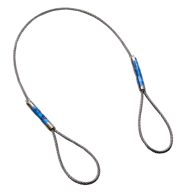IKAS100 ankerstrop 1 meter 6 mm galvaniseret stål wire rope anchor strap