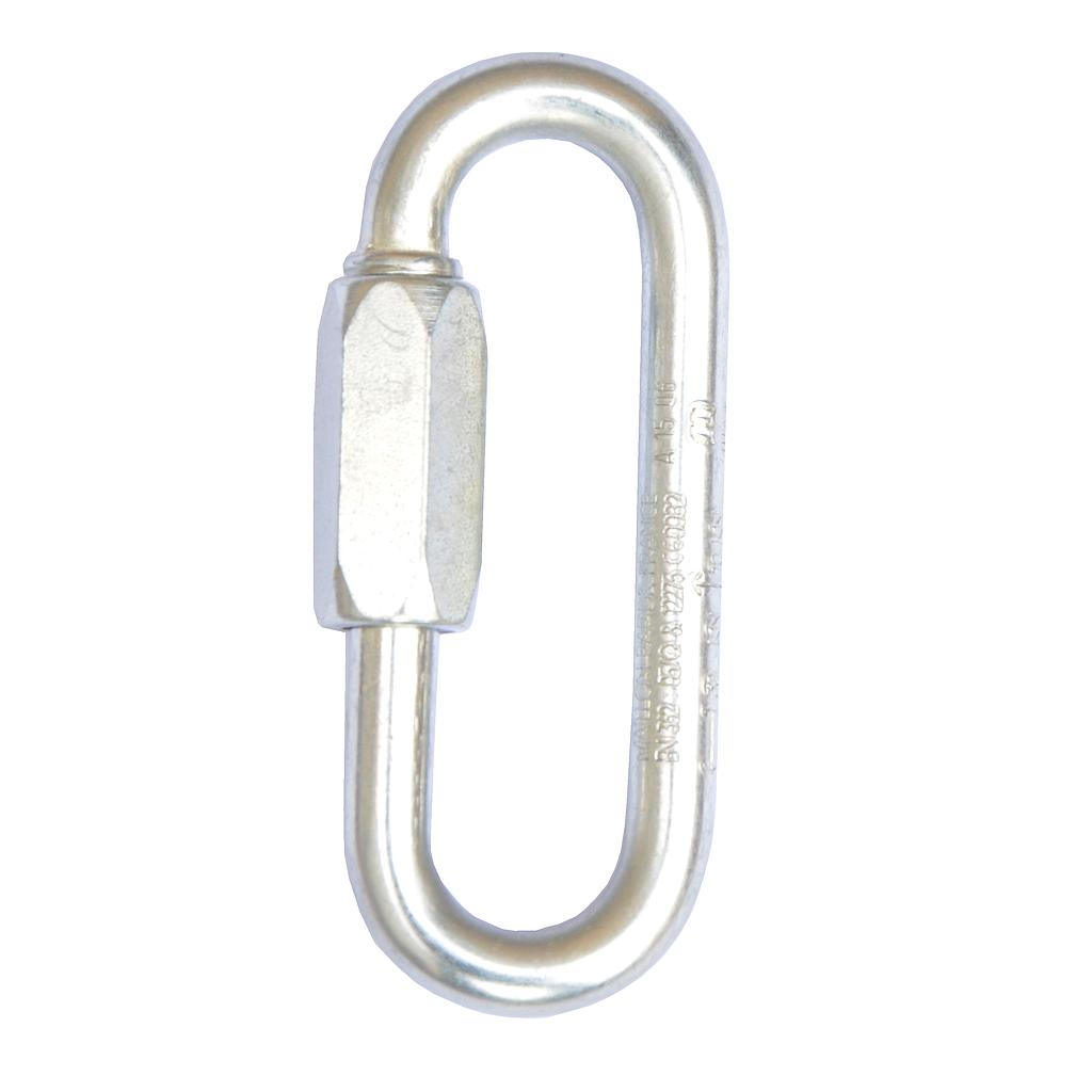 Oval karabin 8 mm med quick link og zink legering