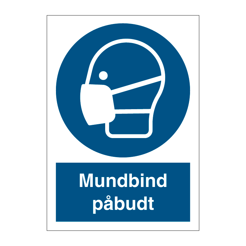 Mundbind påbudt påbudsskilt Plast