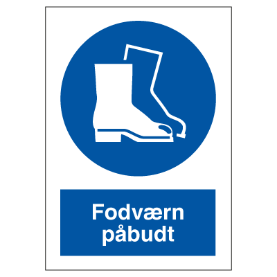 Fodværn påbudt - påbudsskilt A5, Reflekterende aluminium