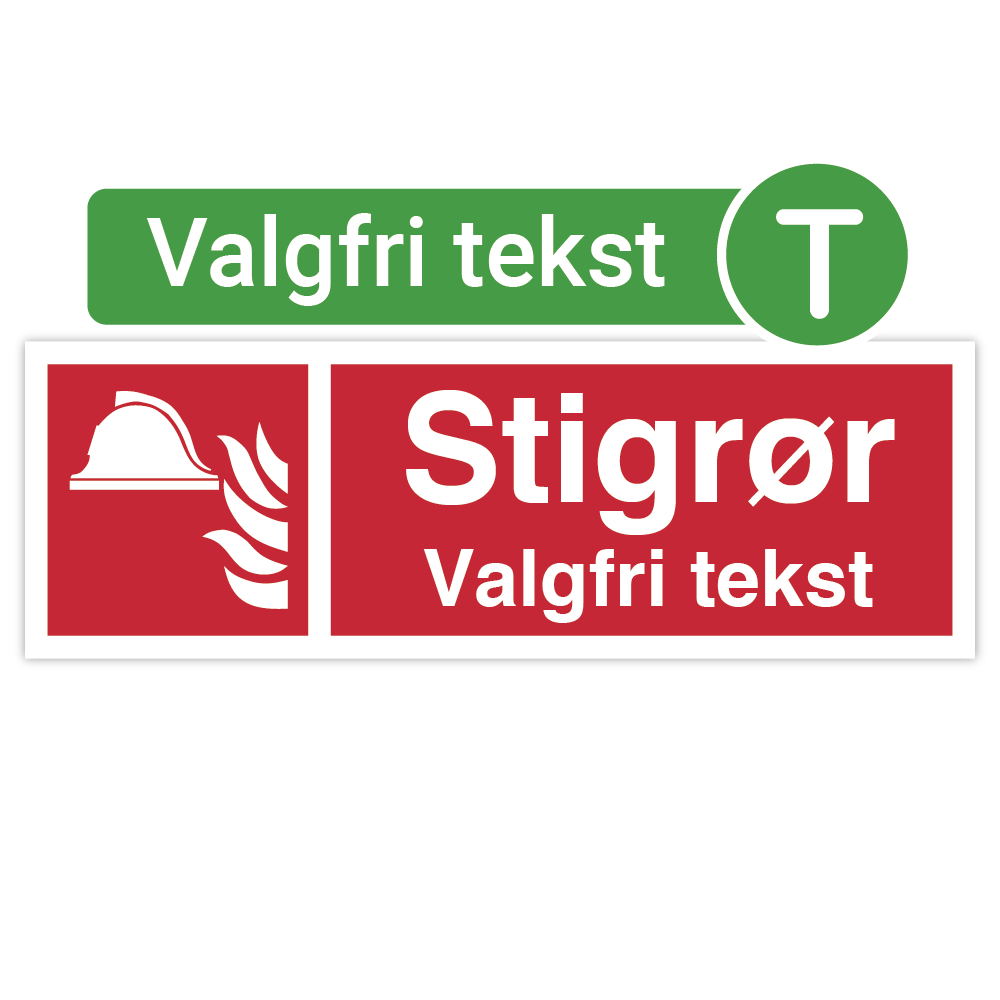 Stigrør skilt med valgfri tekst - Refleks Alu. - 140 x 420 mm