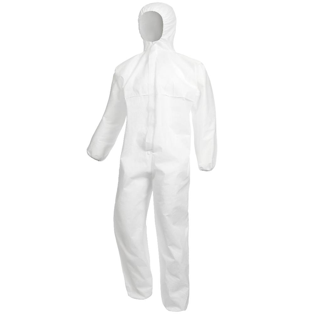 POLYSAFE BASIC II Hvid Coveralls BUDGET Let coverall engangsdragt til lette opgaver klasse 5 & 6, EN ISO 13982-1, EN 13034 Medium