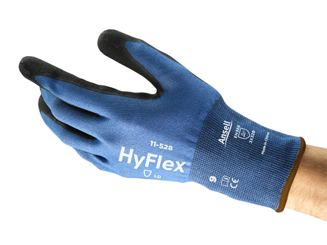 Ansell Hyflex 11-528 snitbestandig handske. Kategori A2 Silikone fri længde 230-280 mm 8 - M