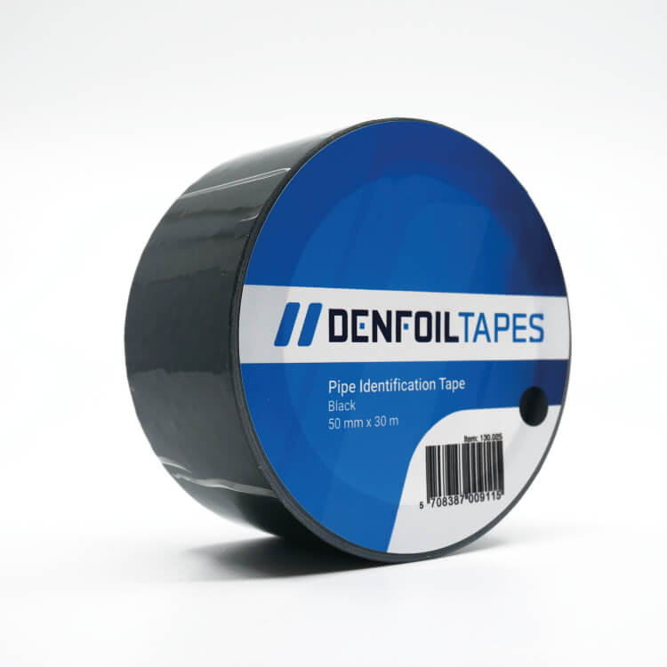 DENFOIL pipe markering selvklæbende tape Sort