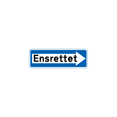 Ensrettet færdsel højrevisende E 19 oplysningstavle 30 x 80 cm 2-sidet