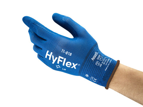 Ansell HyFlex 11-818 med nitril skumbelægning ultra tynd 7 - S