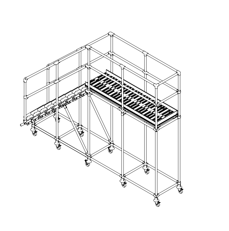 Skræddersyet mobil arbejdsplatform 2000mm (H) x 1500mm (repos) - Gummihjul og ikke nylon hjul