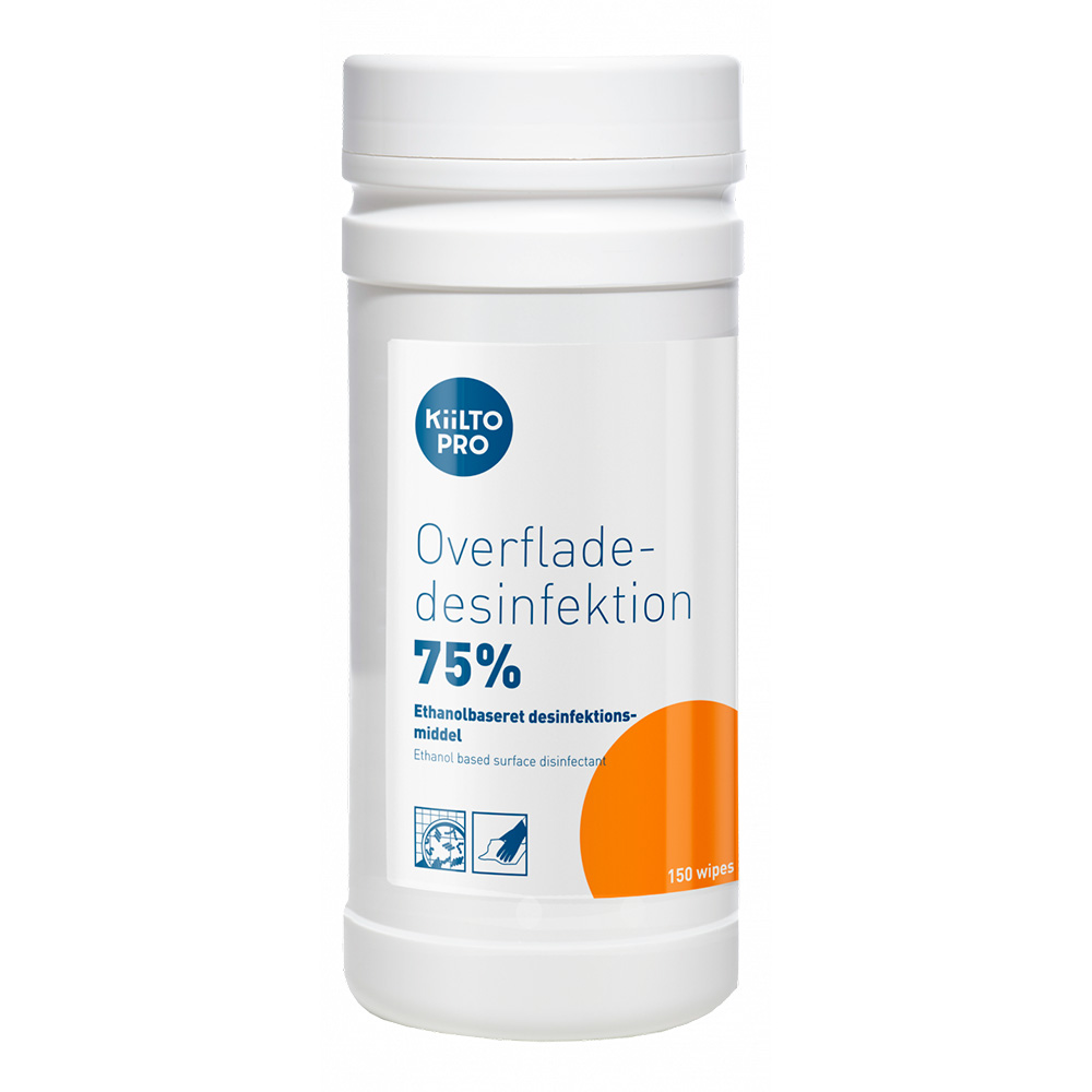 Antibac desinfektion til overflader, 75% ethanol, 150 stk. sevietter i beholder, godkendt til fødevarerindustri