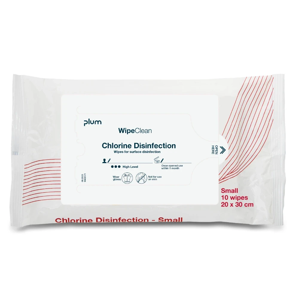 WipeClean Chlorine Disinfection engangsklude til desinficering, small 20 x 30 cm