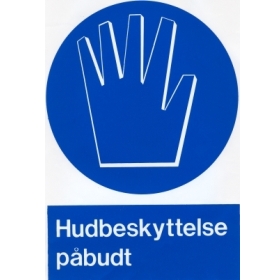 Hudbeskyttelse påbudt, påbuds skilte, hård plast A4 297 x 210 mm