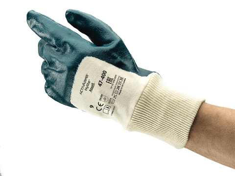 Ansell ActivArmr Hylite 47-400 Middelkraftig 2/3-dyppet arbejdshandske med ribkant 9 - L