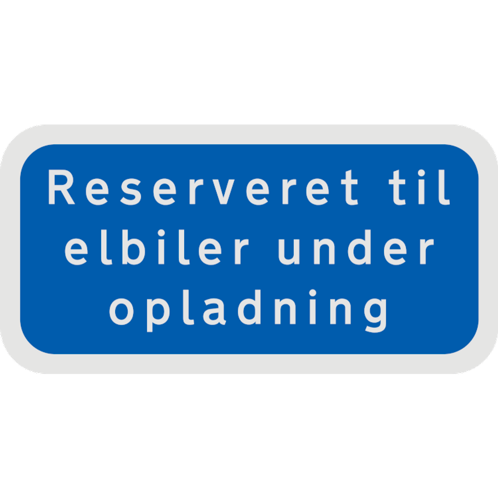 Undertavle - Reserveret til elbiler under opladning 25x50 cm
