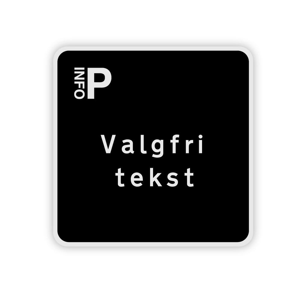 Privatretlig tavle med valgfri tekst - Refleks Alu - 50 x 50 cm 3 mm alu-sandwichplade med refleks