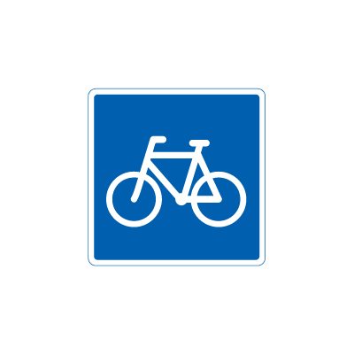 Anbefalet rute for cyklister E 21,1 oplysningstavle 50x50 cm 2-sidet