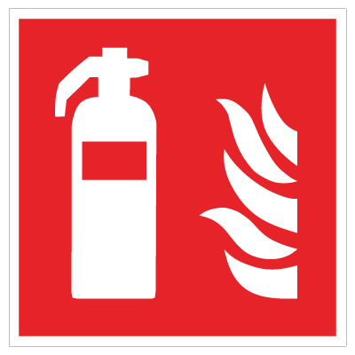 Brandslukker - Gulvskilt asfalt folie 400 x 400 mm