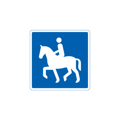 Anbefalet rute for ridende E 21,3 oplysningstavle 50x50 cm 1-sidet