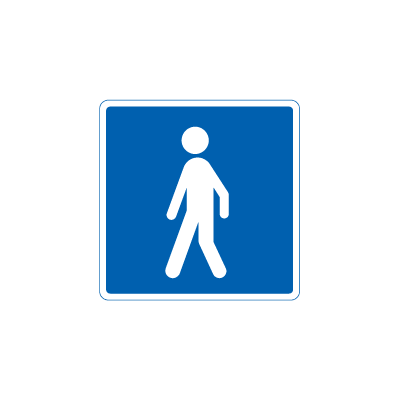 Anbefalet rute for vandrere E 21,2 oplysningstavle 50x50 cm 2-sidet