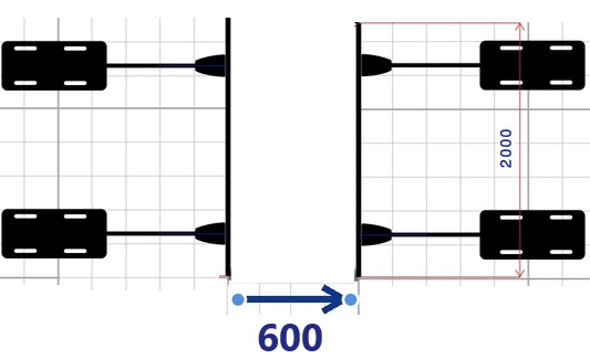 STIGEUDGANG med rækværk på hver side fritstående, svarende til indgang med 2 meter ind på taget (kan forøges til 2.5 meter)
