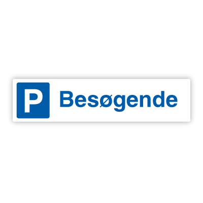 Besøgende - Parkeringsskilt 120x500 mm (uden pil)