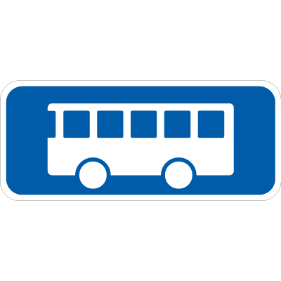 Busholdeplads for fjerntrafik E 31,1 oplysningstavle 25x40 cm 1-sidet
