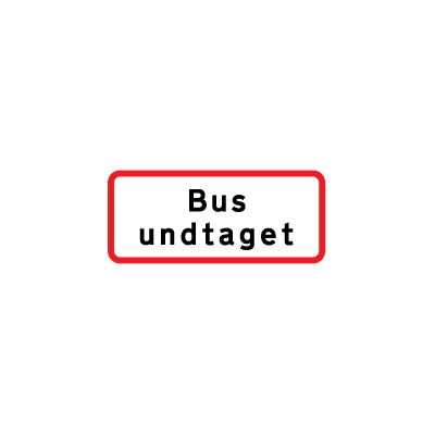 Bus undtaget UC 20,4 forbudstavle Aluminium 25x50 cm