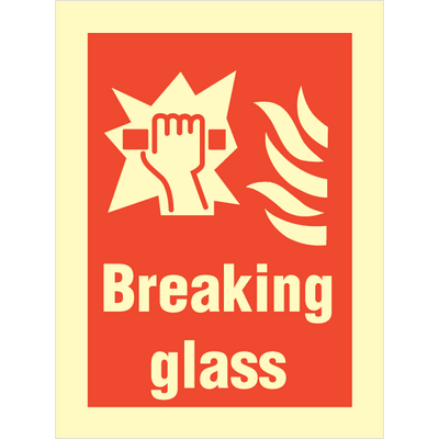 Fire Sign - Breaking glass med teksten Breaking glass