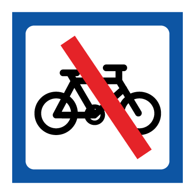 Cykel forbudt symbol 100x100 mm, Plast