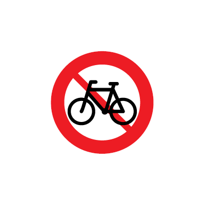Cykel og ikke registreringspligtig knallert forbudt C 25,1 forbudstavle Ø 500 mm 2-sidet
