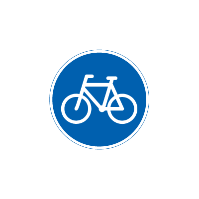 Cykelsti D 21 påbudstavle Aluminium Ø 500 mm 1-sidet