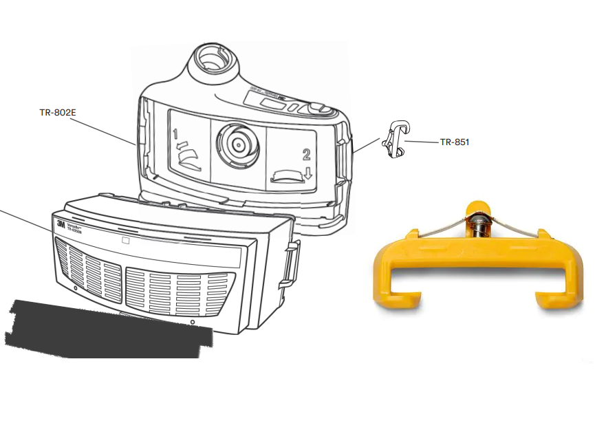 3M&trade; Versaflo&trade; filtersammenføjning, erstatningdel, reservedel TR-851/94245(AAD) til TR-800 PAPR
