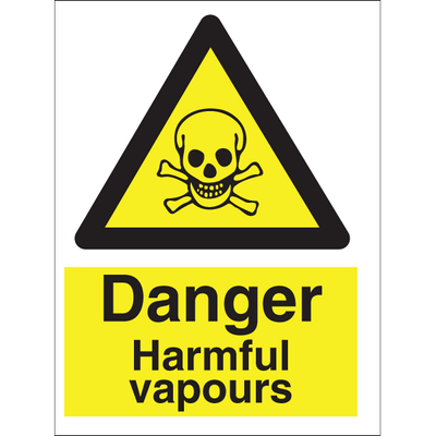 Warning Harmful vapours - Efterlysende Vinyl HI150 - 200 x 150 mm