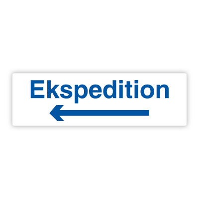 Ekspeditionen aluminium 225x800 mm (pil venstre)