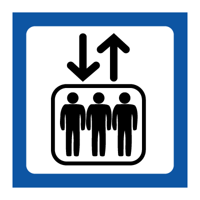 Elevator piktogram 100x100 mm, Selvklæbende
