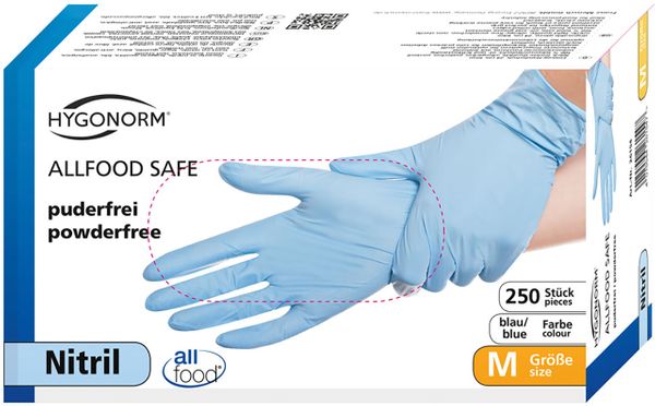Nitrile gloves Allfood Safe, blue, size powder-free 9 - L