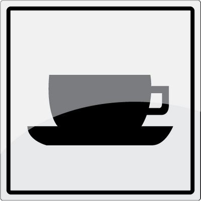 Cafeteria symbol Rustfrit stål 150x150 mm