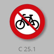 PREMARK C 25.1 Cykel og lille knallert forbudt trafikskilt Ø 750 mm