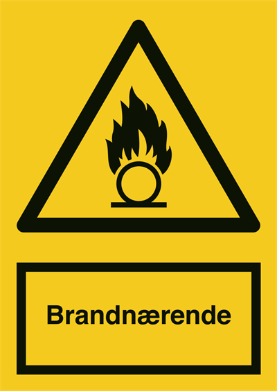 Brandnærende advarselsskilt 148x105 mm (A6), Plast