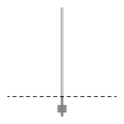Lige jernstander til vejskilte 150-450 cm, Ø 60 mm 150 cm