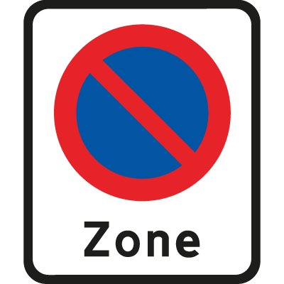 Zone med parkering forbudt E 68,1 oplysningstavle 60 x 50 cm 1-sidet