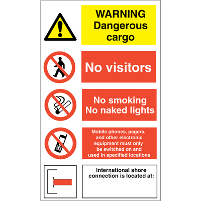 Warning Dangerous Cargo 1000 x 600 mm Efterlysende selvklæbende