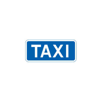 Taxiholdeplads E 31,3 oplysningstavle 30 x 70 cm 1-sidet