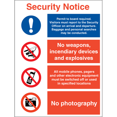 Security Notice 400 x 300 mm Selvklæbende