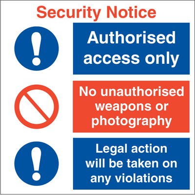 Security Notice 300 x 300 mm Efterlysende selvklæbende