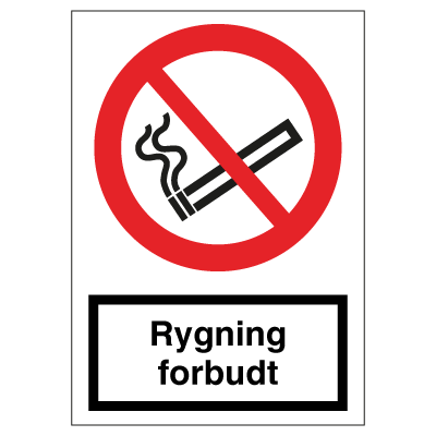 Rygning forbudt skilt 210x148 mm (A5), Reflekterende aluminium